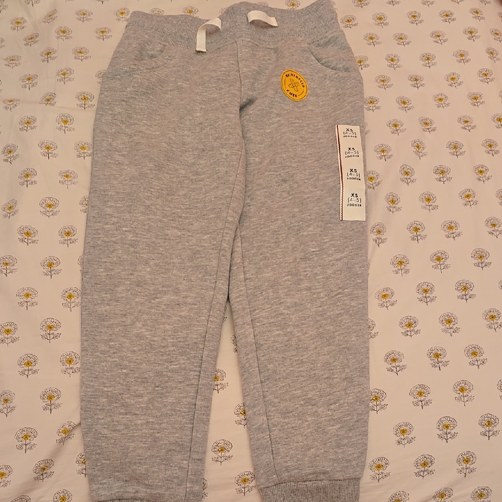 Light Heather Gray Fleece Joggers with Elastic Cuffs